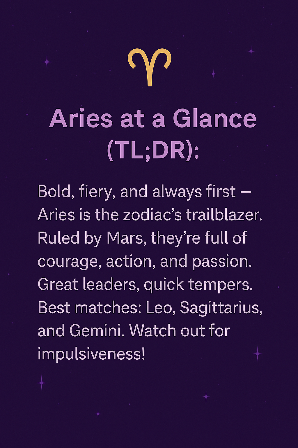 Aries TL;DR Card